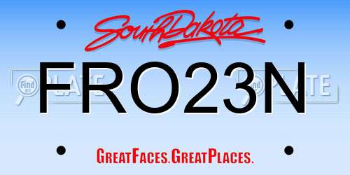 FRO23N South Dakota License Plate