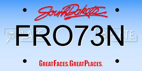FRO73N South Dakota License Plate