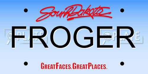 FROGER South Dakota License Plate
