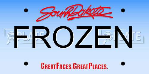 FROZEN South Dakota License Plate
