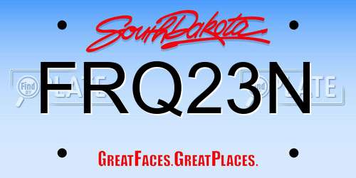 FRQ23N South Dakota License Plate
