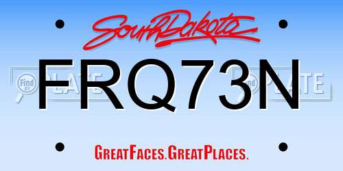 FRQ73N South Dakota License Plate