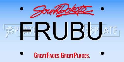FRUBU South Dakota License Plate