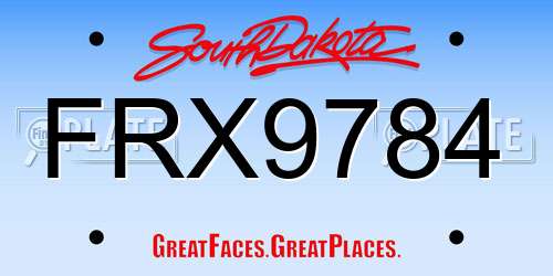 FRX9784 South Dakota License Plate