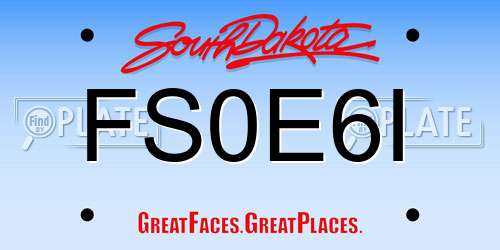 FS0E6I South Dakota License Plate