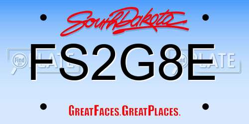 FS2G8E South Dakota License Plate