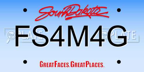 FS4M4G South Dakota License Plate
