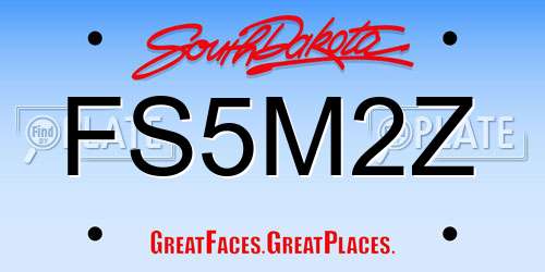 FS5M2Z South Dakota License Plate
