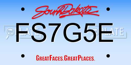 FS7G5E South Dakota License Plate