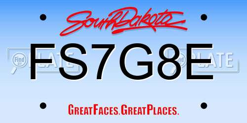 FS7G8E South Dakota License Plate