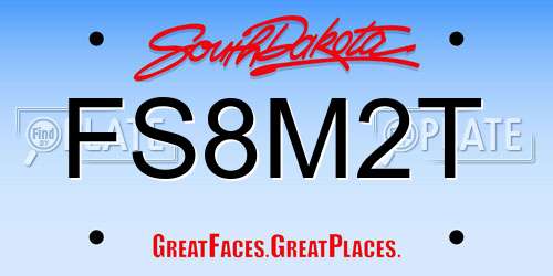 FS8M2T South Dakota License Plate