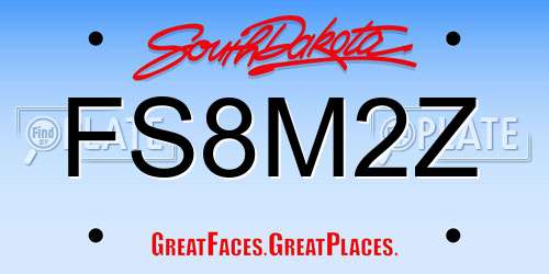 FS8M2Z South Dakota License Plate
