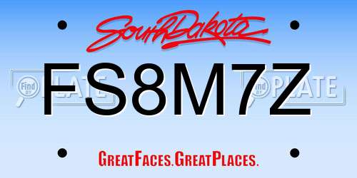 FS8M7Z South Dakota License Plate