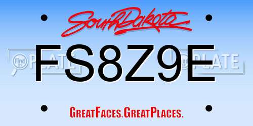 FS8Z9E South Dakota License Plate