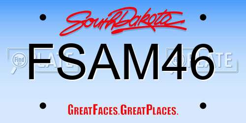 FSAM46 South Dakota License Plate