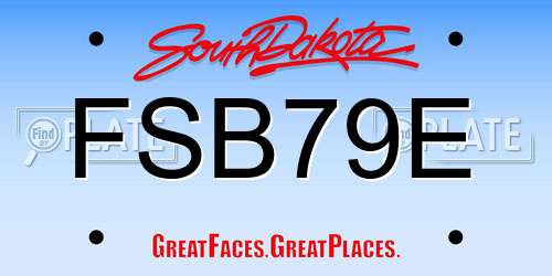 FSB79E South Dakota License Plate