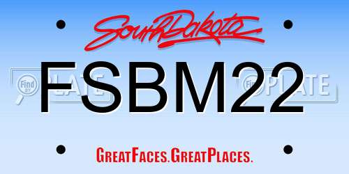 FSBM22 South Dakota License Plate
