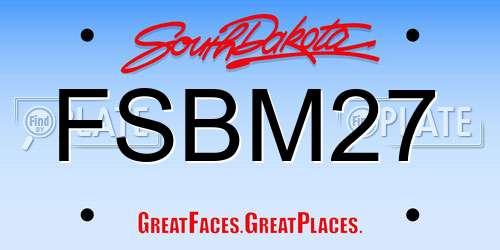 FSBM27 South Dakota License Plate