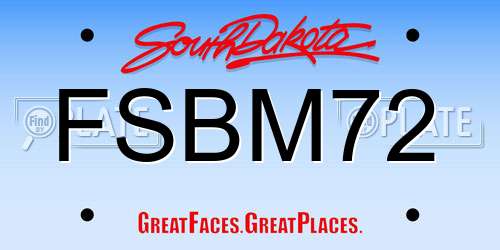 FSBM72 South Dakota License Plate