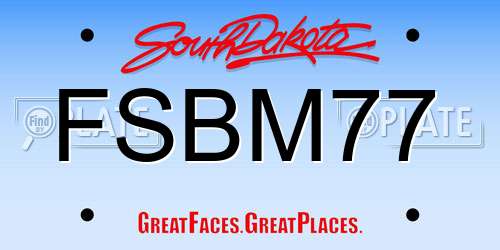 FSBM77 South Dakota License Plate