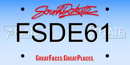 FSDE61 South Dakota License Plate