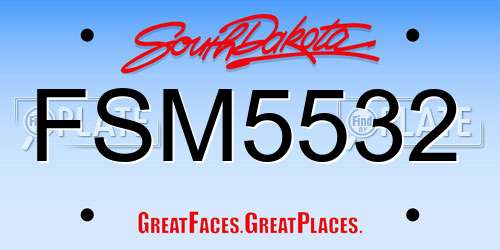 FSM5532 South Dakota License Plate