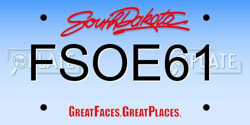 FSOE61 South Dakota License Plate