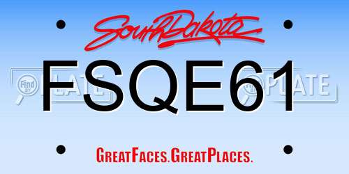 FSQE61 South Dakota License Plate