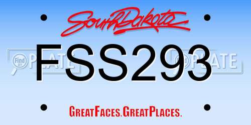 FSS293 South Dakota License Plate