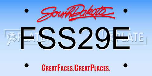 FSS29E South Dakota License Plate