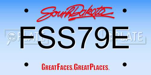 FSS79E South Dakota License Plate