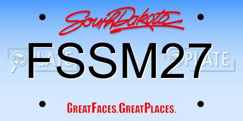 FSSM27 South Dakota License Plate