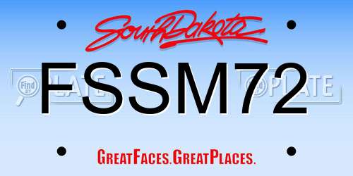 FSSM72 South Dakota License Plate