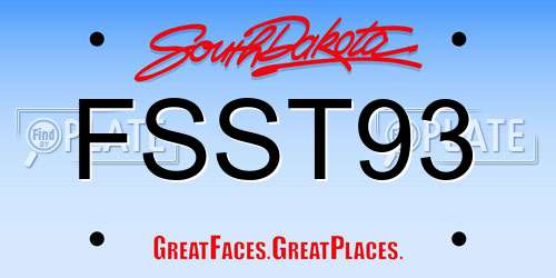 FSST93 South Dakota License Plate