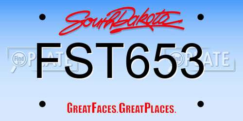 FST653 South Dakota License Plate