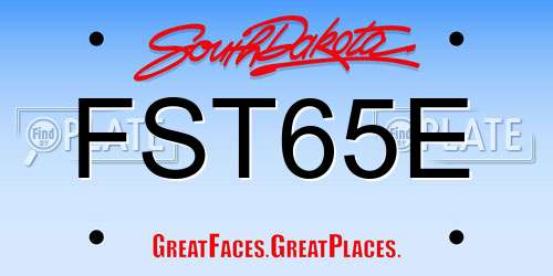 FST65E South Dakota License Plate