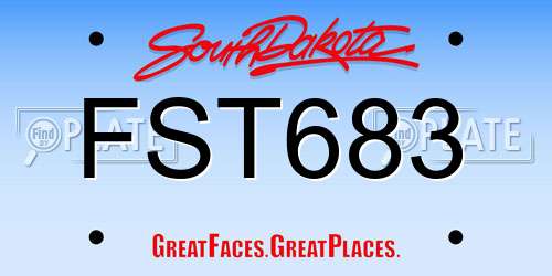 FST683 South Dakota License Plate
