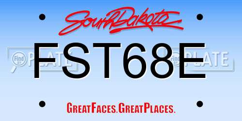 FST68E South Dakota License Plate