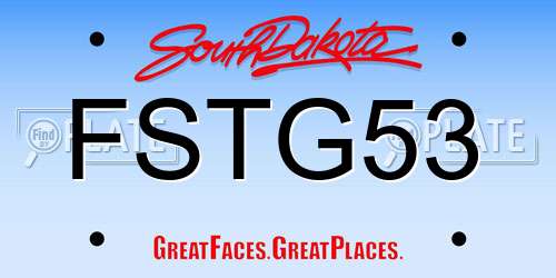 FSTG53 South Dakota License Plate