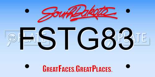 FSTG83 South Dakota License Plate