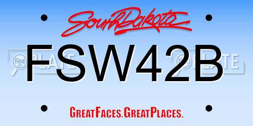 FSW42B South Dakota License Plate