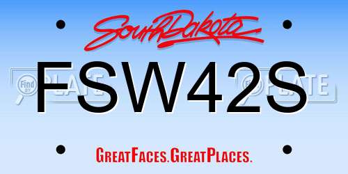 FSW42S South Dakota License Plate