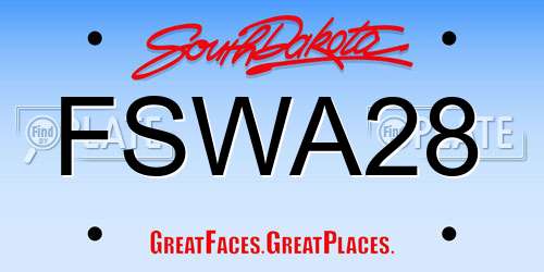 FSWA28 South Dakota License Plate