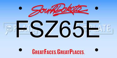 FSZ65E South Dakota License Plate
