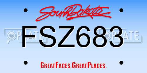 FSZ683 South Dakota License Plate