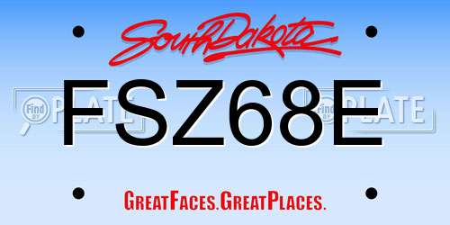 FSZ68E South Dakota License Plate