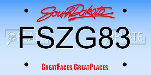 FSZG83 South Dakota License Plate