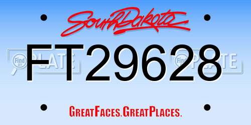 FT29628 South Dakota License Plate