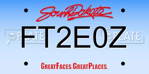 FT2E0Z South Dakota License Plate