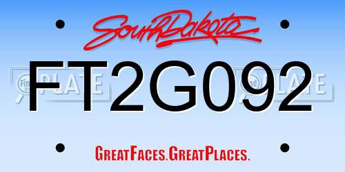 FT2G092 South Dakota License Plate